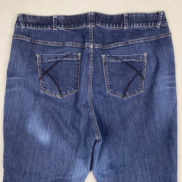 Lane Bryant Straight Leg Jeans Dark Wash Tummy Control Tall Womens Size 24 Plus - Picture 4 of 9